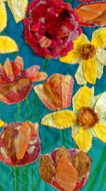 'Bright Flowers' handmade wall hangning (detail)
