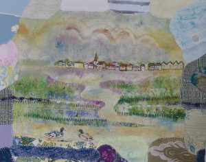 Bosham Harbour View with Ducks Fabric Picture by A Howse