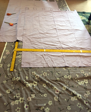 cutting out fabric rectangles