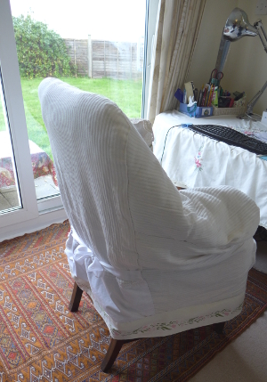 Vintage chair cover side view
