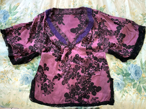 Plum silk top after alterations by A Howse 