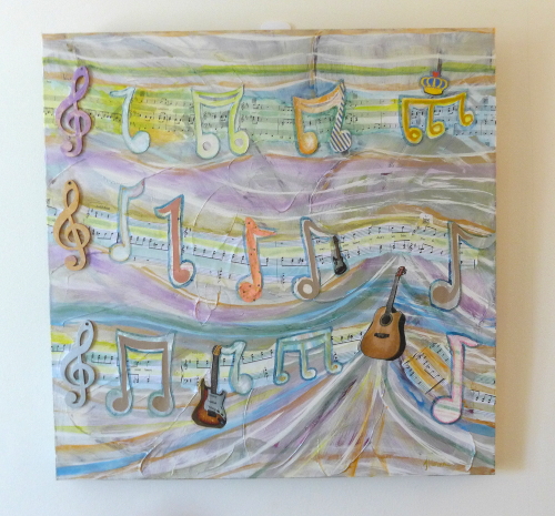 Musical guitar notes artwork by A Howse