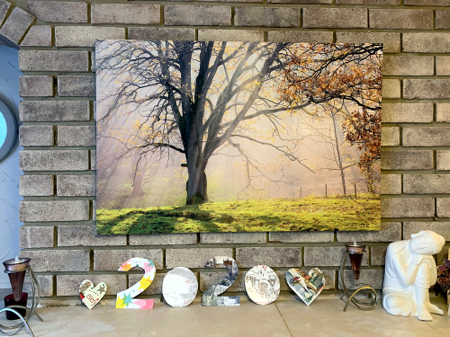 2020 fireplace and mantlepiece with 'lime wash' paint effects by Amanda Howse 