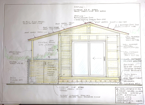 Garden Studio Elevation Drdawing by A Howse