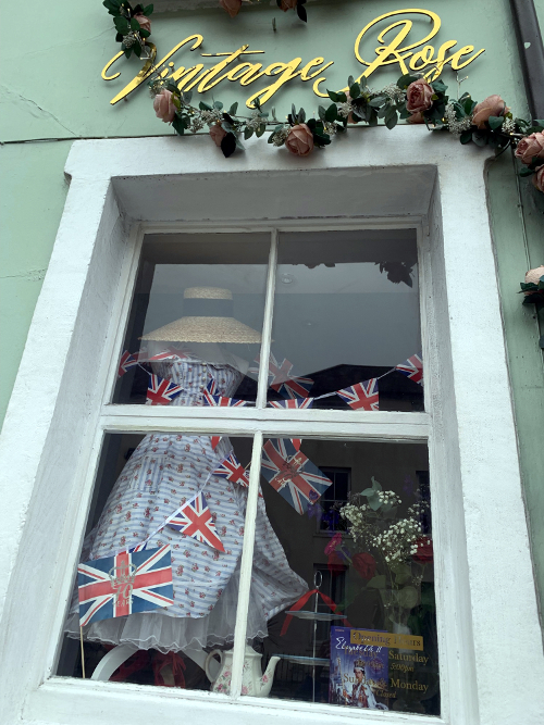 Queens Jubilee window display Vintage Rose, Chichester, West Sussex 